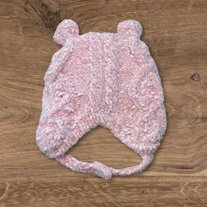 The Children's Place Baby Girl Pink Chenille Cable Knit Hat - Size 12-18 Months